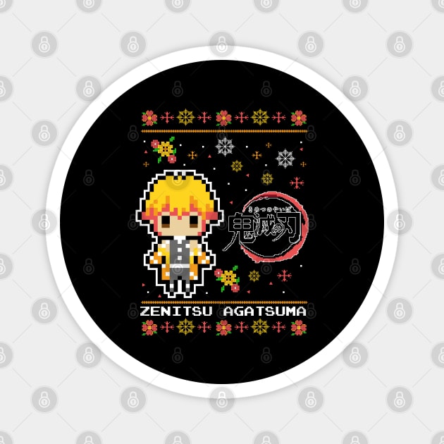 Zenitsu Pixel Art - Demon Slayer Magnet by Otaku Vibes